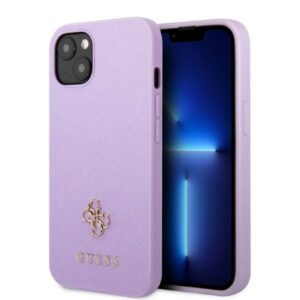Guess Saffiano dėklas iPhone 13 mini – violetinis