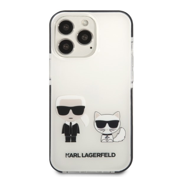 Karl Lagerfeld Karl & Choupette dėklas iPhone 13 Pro Max – baltas