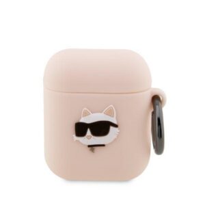 Karl Lagerfeld silikoninis dėklas AirPods 1/2 – rožinis