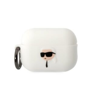 Karl Lagerfeld silikoninis dėklas AirPods Pro 2 – baltas