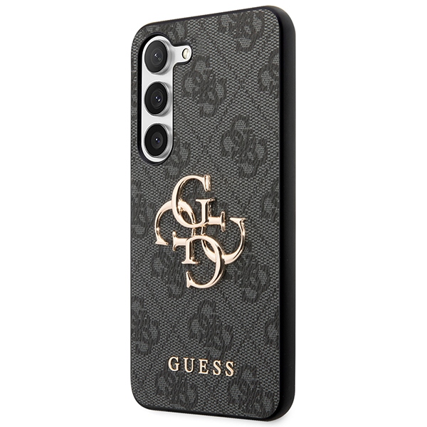 Guess dėklas Samsung Galaxy S23 – pilkas, 4G Big Metal Logo
