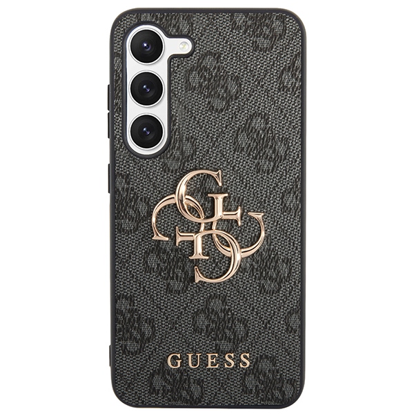 Guess dėklas Samsung Galaxy S23 – pilkas, 4G Big Metal Logo