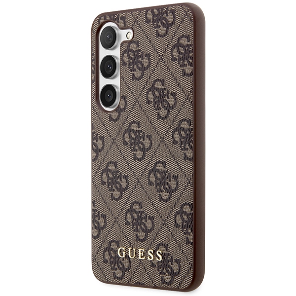 Guess 4G dėklas Samsung Galaxy S23 – rudas