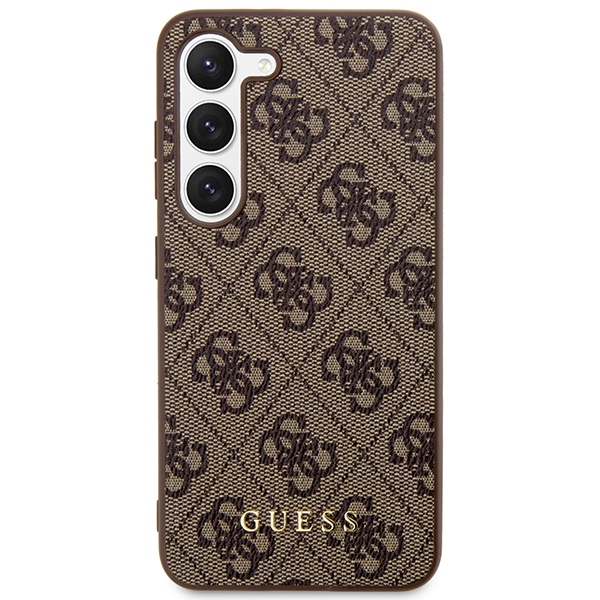 Guess 4G dėklas Samsung Galaxy S23 – rudas