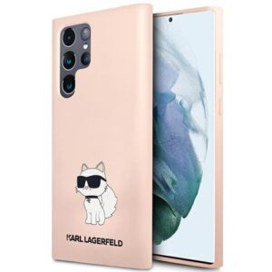 Karl Lagerfeld silikoninis dėklas Galaxy S23 Ultra – rožinis