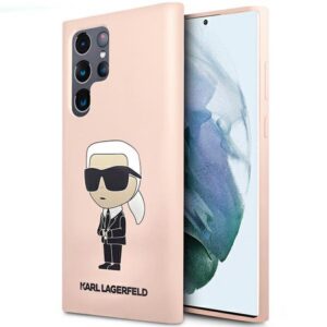 Karl Lagerfeld silikoninis dėklas Galaxy S23 Ultra – rožinis