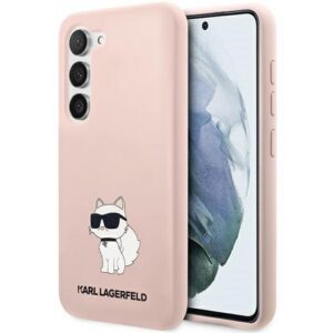 Karl Lagerfeld silikoninis dėklas Samsung Galaxy S23+ – rožinis