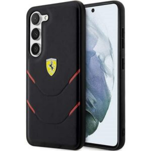 Ferrari Hot Stamp Lines dėklas Galaxy S23 – juodas