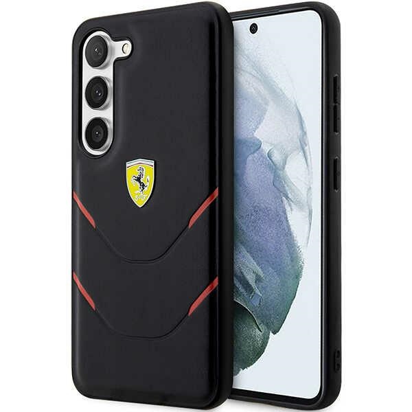 Ferrari Hot Stamp Lines dėklas Galaxy S23 – juodas