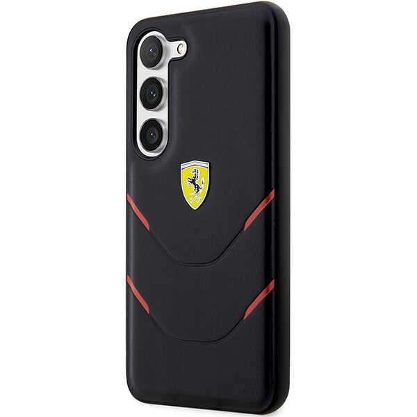 Ferrari Hot Stamp Lines dėklas Galaxy S23 – juodas