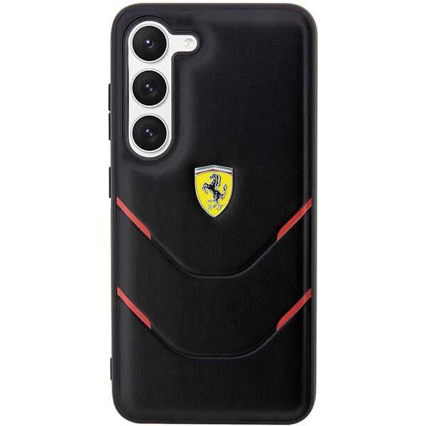 Ferrari Hot Stamp Lines dėklas Galaxy S23 – juodas