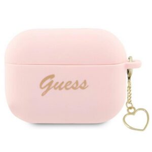 Guess silikoninis dėklas AirPods Pro 2 – rožinis, širdelė
