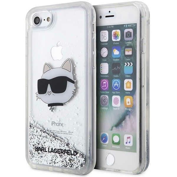 Karlas Lagerfeldas KLHCI8LNHCCS iPhone 7/8/ SE 2020/2022 sidabrinis / sidabrinis kietas dėklas Glitter Choupette Head