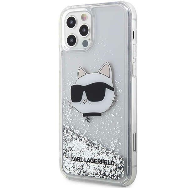 Karl Lagerfeld blizgantis dėklas iPhone 12/12 Pro – sidabrinis