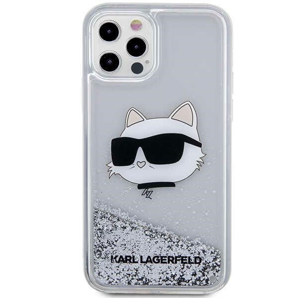 Karl Lagerfeld blizgantis dėklas iPhone 12/12 Pro – sidabrinis