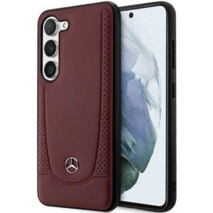 Mercedes-Benz Leather Urban dėklas Samsung Galaxy S23 – raudonas