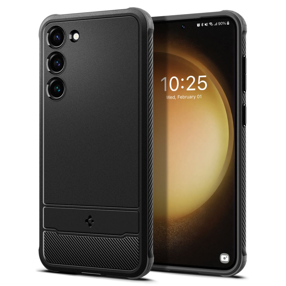 Dėklas Spigen Rugged Armor Galaxy S23, matinis juodas