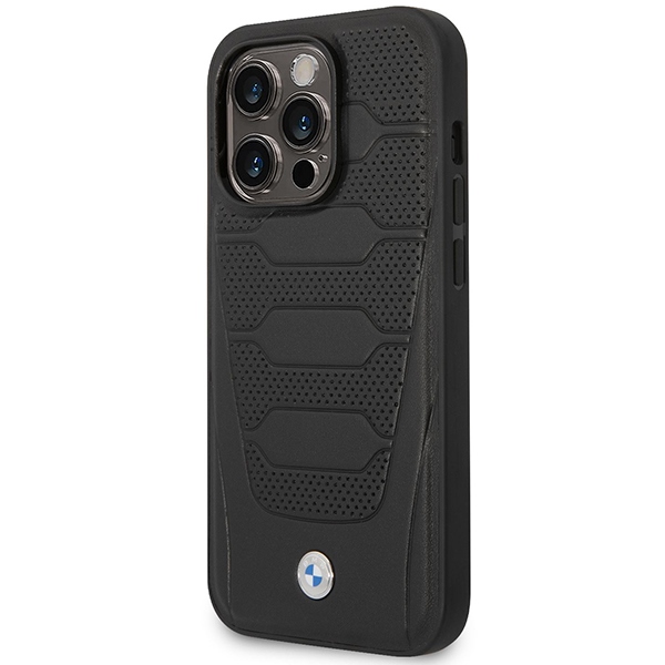 BMW MagSafe dėklas iPhone 14 Pro Max – juodas, odinis