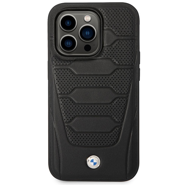 BMW MagSafe dėklas iPhone 14 Pro Max – juodas, odinis