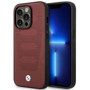 BMW MagSafe dėklas iPhone 14 Pro Max – burgundiškas
