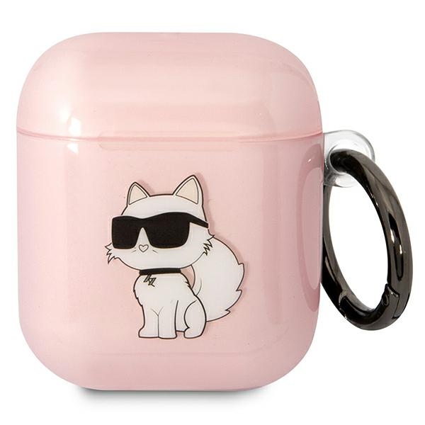 Karl Lagerfeld AirPods 1/2 dėklas – rožinis Choupette