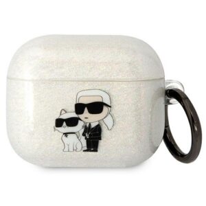 Karl Lagerfeld AirPods 3 dėklas – skaidrus, blizgus