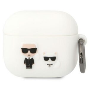 Karl Lagerfeld AirPods 3 silikoninis dėklas – baltas