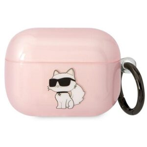 Karl Lagerfeld AirPods Pro 1 kartos dėklas – rožinis Choupette