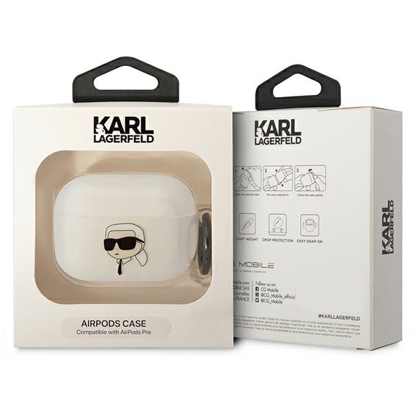 Karl Lagerfeld dėklas AirPods Pro (1 gen.) – skaidrus
