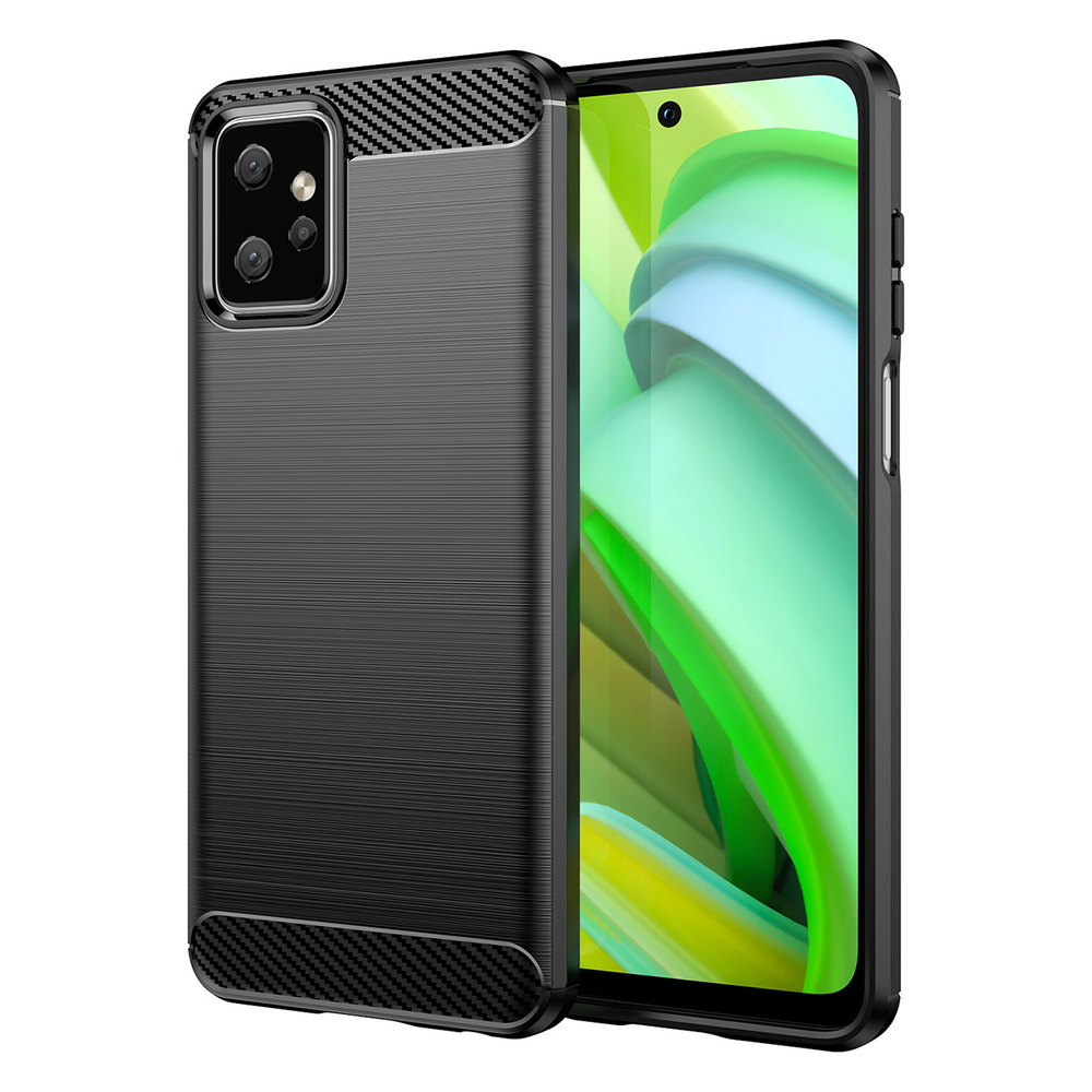 Anglies dėklas, skirtas Motorola Moto G Power 2023 lankstus silikoninis anglies dangtelis, juodas