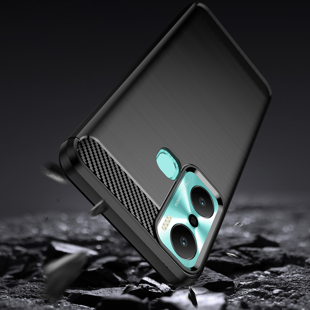 Anglies dėklas Infinix Hot 20 Play lankstus silikoninis anglies dangtelis juodas