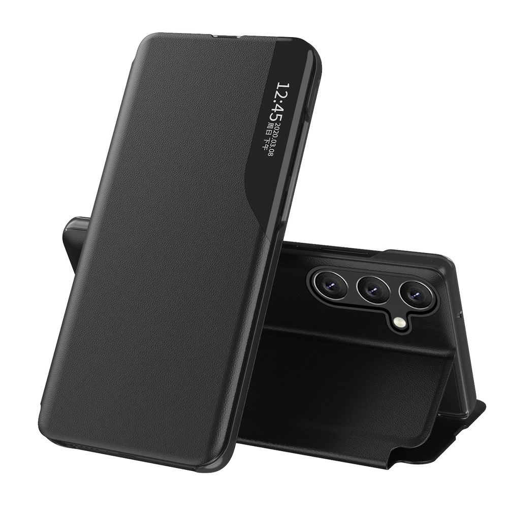 Eco Leather View dėklas Samsung Galaxy A24 4G – juodas