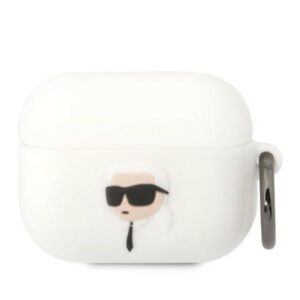 Karl Lagerfeld silikoninis dėklas AirPods Pro – baltas