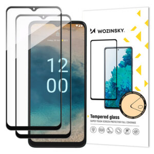 Wozinsky Visas klijais grūdintas stiklas 2x grūdintas stiklas, skirtas Nokia G22 9H viso ekrano visas dangtis With juodas rėmelis