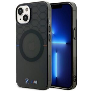 BMW Pattern MagSafe dėklas iPhone 14 Plus/15 Plus – pilkas
