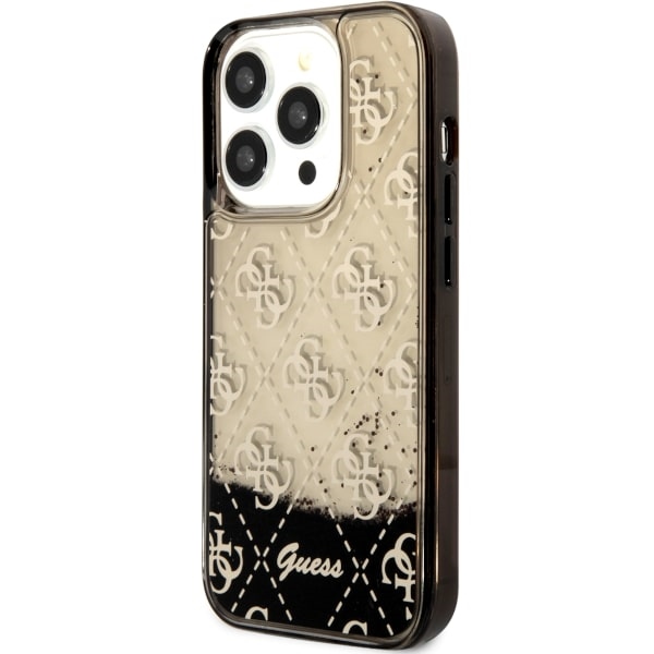 Guess dėklas iPhone 14 Pro – juodas, Liquid Glitter 4G