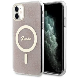 Guess 4G MagSafe dėklas iPhone 11 – rožinis