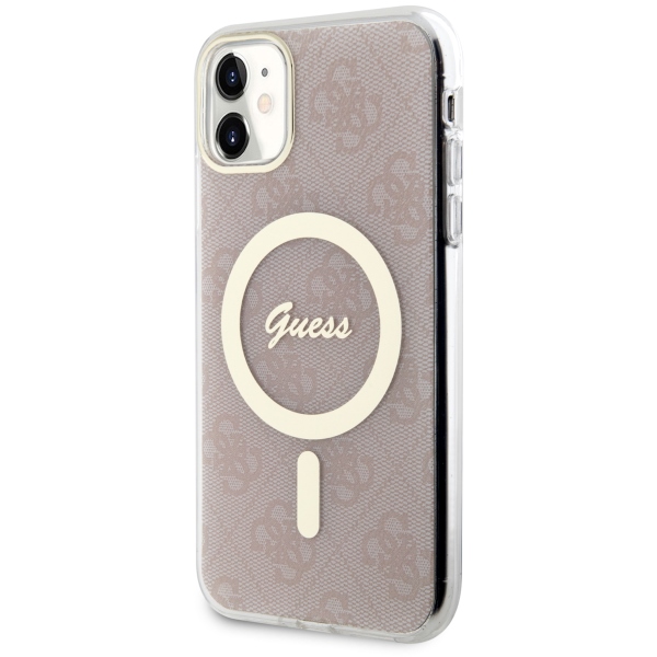 Guess 4G MagSafe dėklas iPhone 11 – rožinis