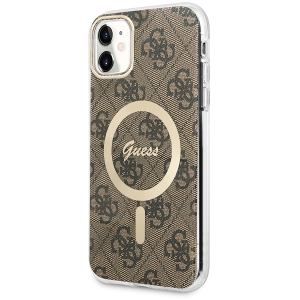 Guess 4G MagSafe dėklas iPhone 11 – rudas