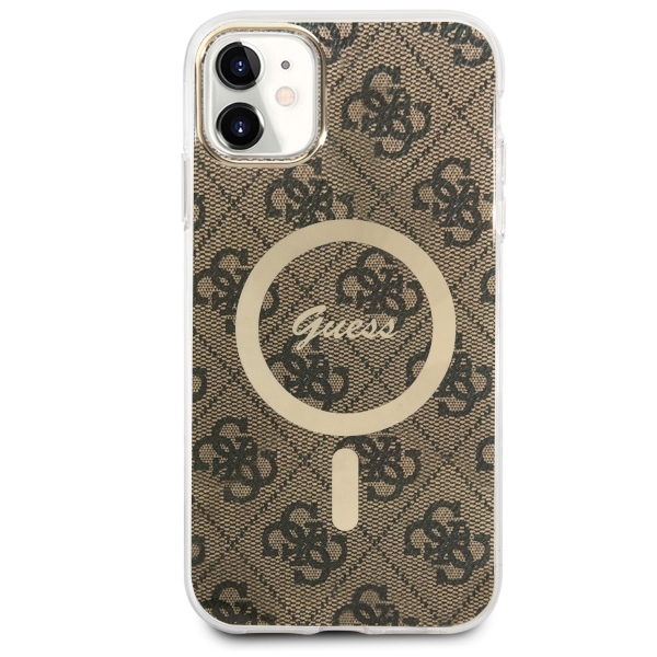 Guess 4G MagSafe dėklas iPhone 11 – rudas