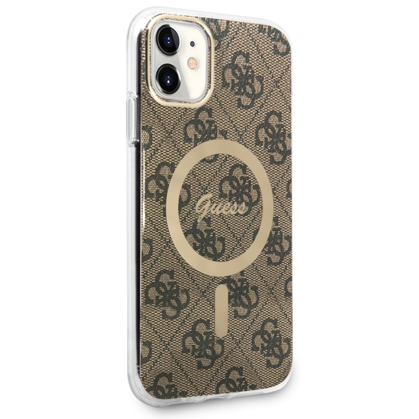 Guess 4G MagSafe dėklas iPhone 11 – rudas