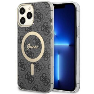 Guess 4G MagSafe dėklas iPhone 13 Pro Max – juodas