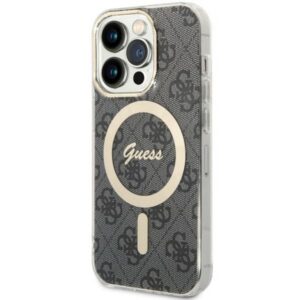 Guess 4G MagSafe dėklas iPhone 14 Pro – juodas