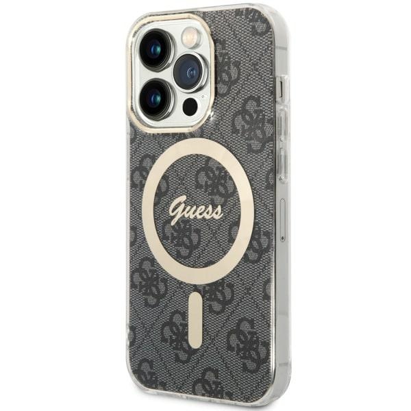 Guess 4G MagSafe dėklas iPhone 14 Pro – juodas