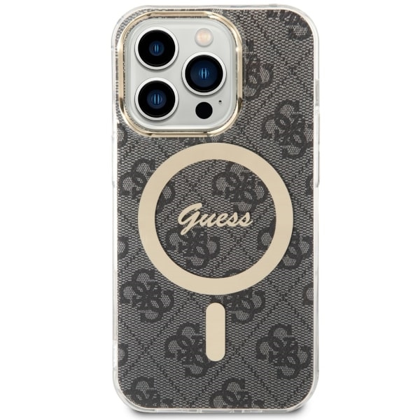 Guess 4G MagSafe dėklas iPhone 14 Pro – juodas