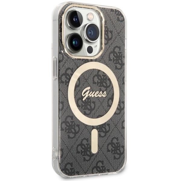 Guess 4G MagSafe dėklas iPhone 14 Pro – juodas