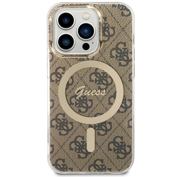 Guess MagSafe dėklas iPhone 14 Pro – rudas 4G