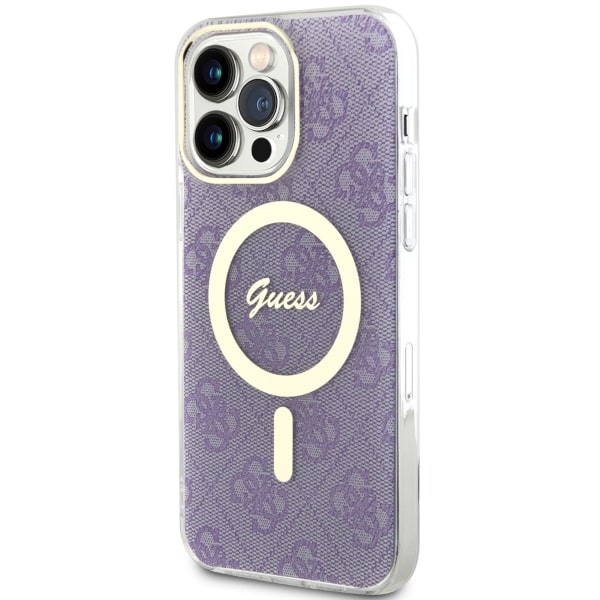 Guess 4G MagSafe dėklas iPhone 14 Pro Max – violetinis
