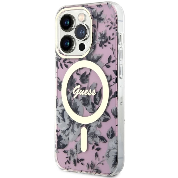 Guess MagSafe dėklas iPhone 14 Pro Max – rožinis