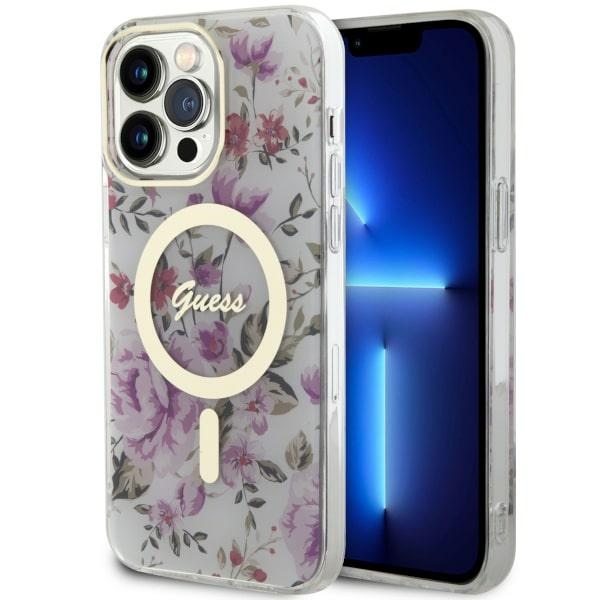 Guess MagSafe dėklas iPhone 14 Pro Max – skaidrus